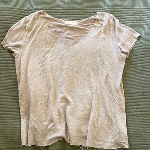 Project social T/ Urban Outfitters brown vneck tshirt, size: small